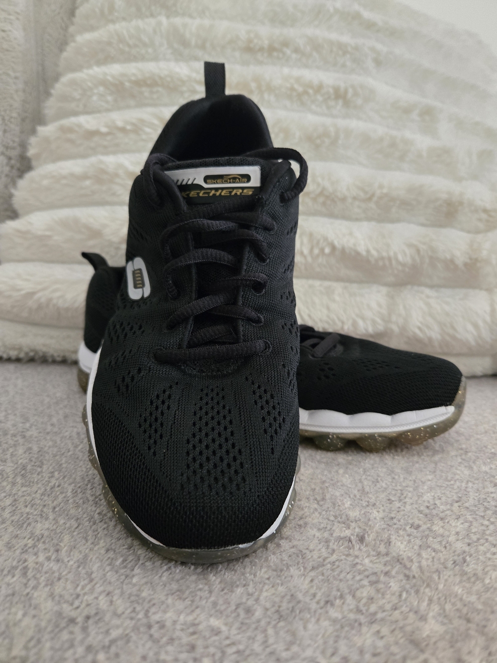 Skechers Skech-Air Black Sneakers Mesh Sz 7.5